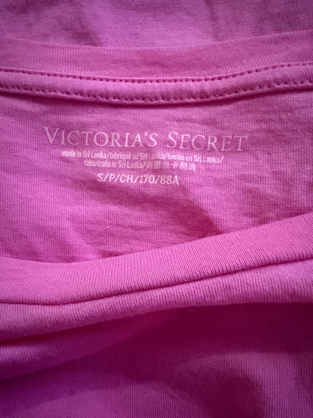 Victoria's Secret Bright Magenta Crew Tee